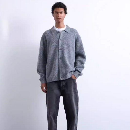 襟付きカーディガン