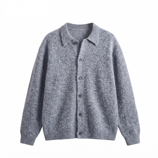 襟付きカーディガン