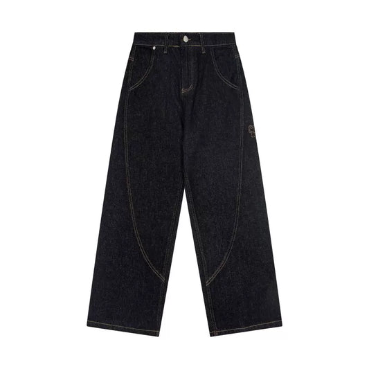 刺繍ロゴ入りジーンズ